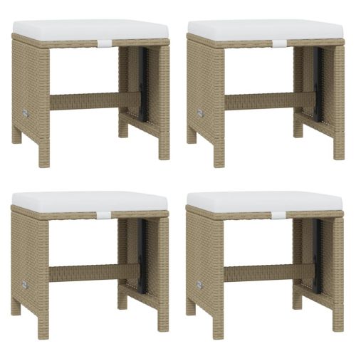 Градински комплект с възглавници, 13 части, полиратан, бежов