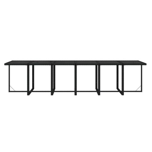 Градински комплект с възглавници 17 части полиратан черен