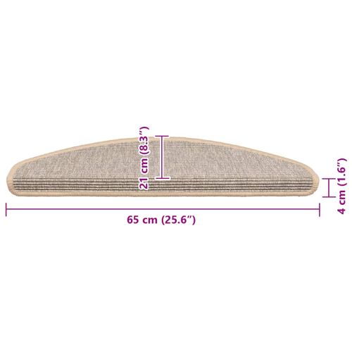 Изтривалки за стълби, 15 бр., 65x21x4 см, сребърни, полукръгли, големи