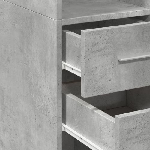 Тесен шкаф, бетонно сив, 40x42,5x225 см, инженерно дърво