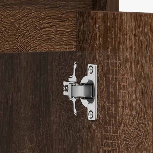 Шкаф за баня, кафяв дъб, 60x33x61 см, инженерно дърво