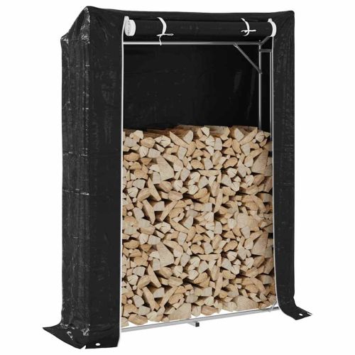 vidaxL Стойка за дърва за огрев с дъждобран, 150x40x200 см