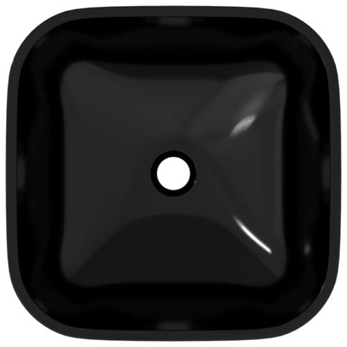 Стъклена мивка 42x42x14 см черна