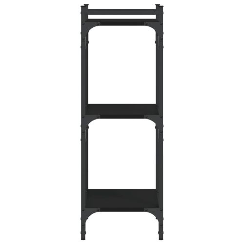 Библиотека 3 рафта черна 40x30x86 см инженерно дърво