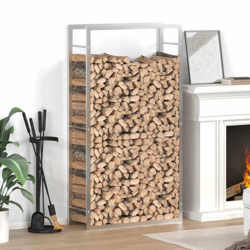 Стойка за дърва за огрев, 80x28x154 см, неръждаема стомана