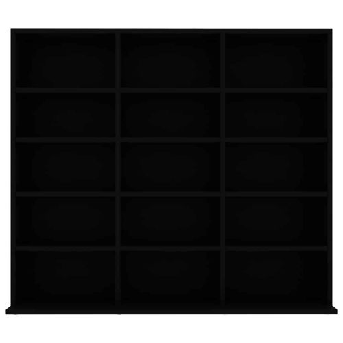 CD шкаф, черен, 100x23x89,5 см, инженерно дърво