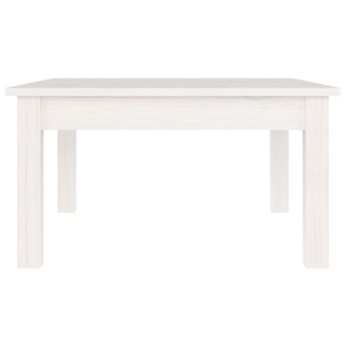 Кафе маса, бяла, 55x55x30 см, борово дърво масив