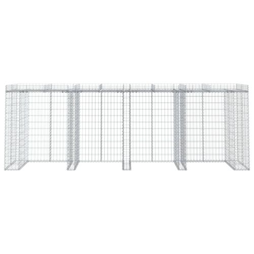 Габион стена за кофа за боклук 350x91x120 см поцинковано желязо