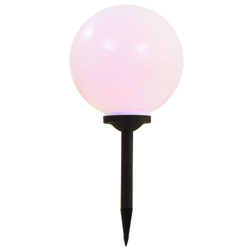 Външни соларни лампи 4 бр LED сферични 30 см RGB