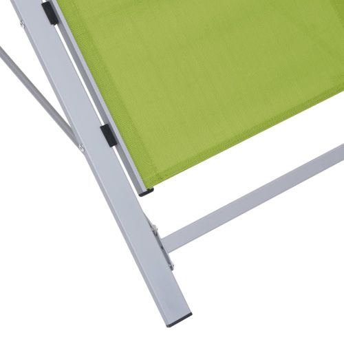 310540 Sun Loungers 2 pcs with Table Aluminium Green
