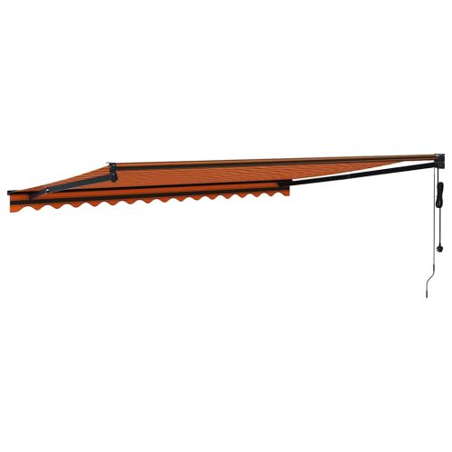 Автоматично прибираща се тента, оранжево и кафяво, 4x3 м