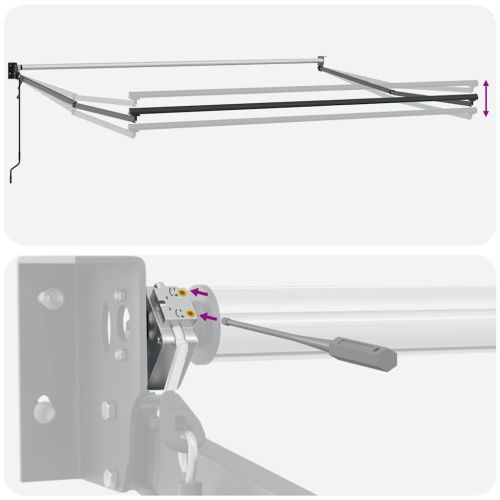 Автоматично прибираща се тента, оранжево и кафяво, 4x3 м