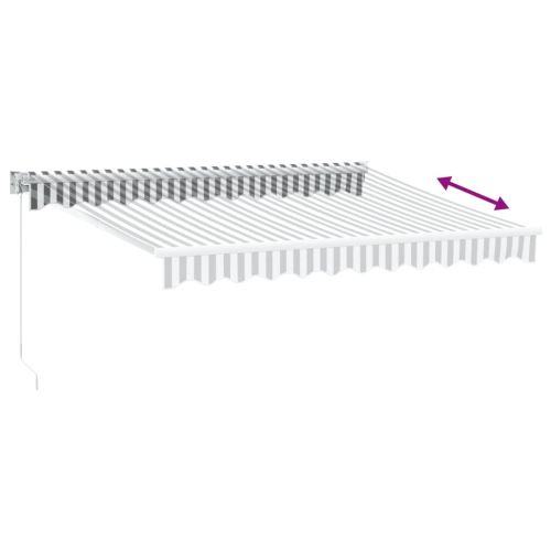 Прибираща се тента, антрацит и бяло, 3x2,5 м, плат и алуминий