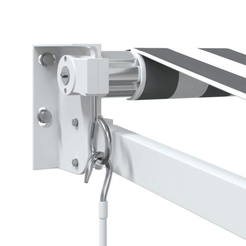 Прибираща се тента, антрацит и бяло, 3x2,5 м, плат и алуминий