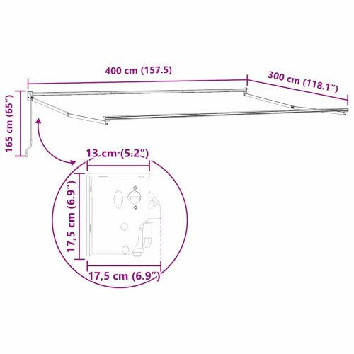 Сгъваем навес Оранжево и кафяво 400 × 300 cm