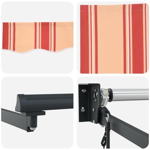 Сгъваем навес Жълт и оранжев 400 × 300 cm Полиестер и алуминий