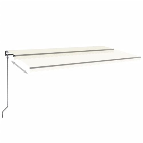 Автоматичен сенник с LED и сензор за вятър 600x350 см кремав