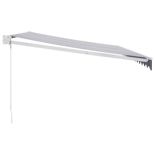 Прибираща се тента синьо и бяло 4,5x3 м плат и алуминий