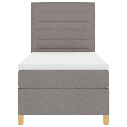 Легло с пружинирана основа с матрак Таупе 90 x 190 cm текстил