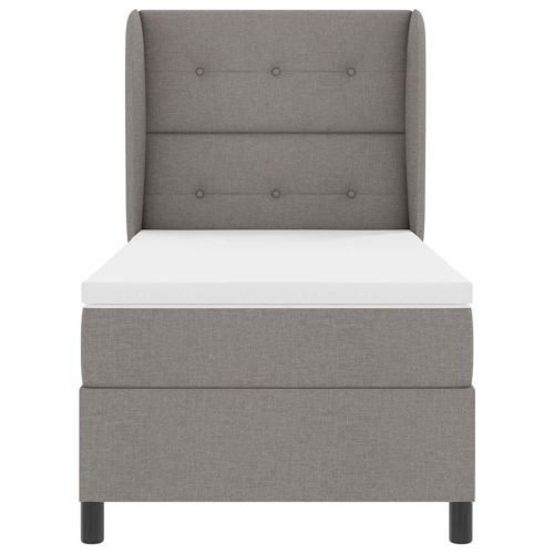 Легло с пружинирана основа с матрак Таупе 90 x 190 cm текстил