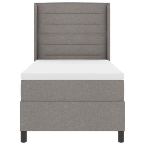 Легло с пружинирана основа с матрак Таупе 190 x 90 cm текстил