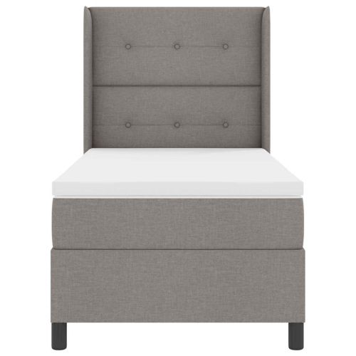 Легло с пружинирана основа с матрак Таупе 190 x 90 cm текстил