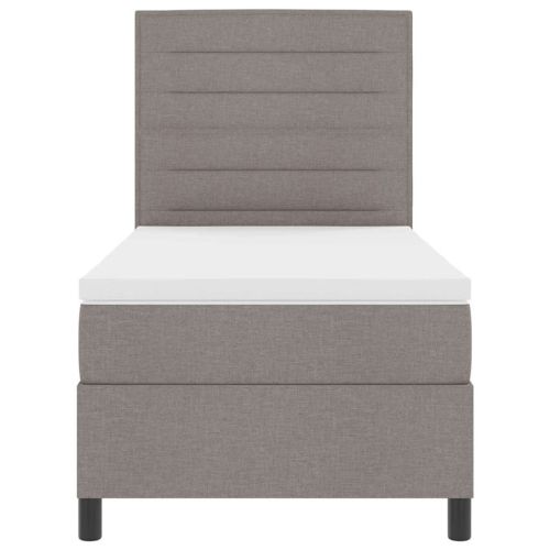 Легло с пружинирана основа с матрак Таупе 90 x 190 cm текстил