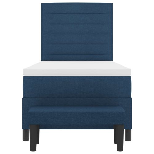 Легло с пружинирана основа с матрак Синьо 90 x 190 cm текстил