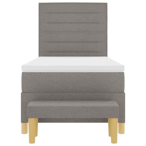 Легло с пружинирана основа с матрак Таупе 90 x 190 cm текстил