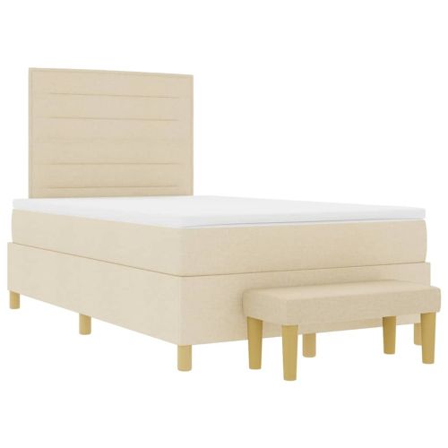 Легло с пружинирана основа с матрак Крем 120 x 190 cm текстил