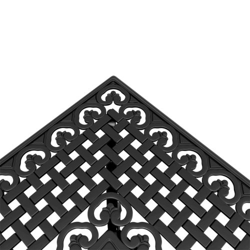 Градинска маса, черна, 90x90x74 см, лят алуминий