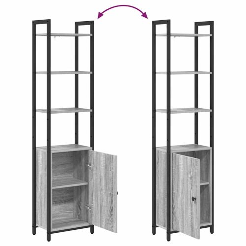 Шкаф за книги Сив Сонома 40 x 24 x 161 см Инженерно дърво