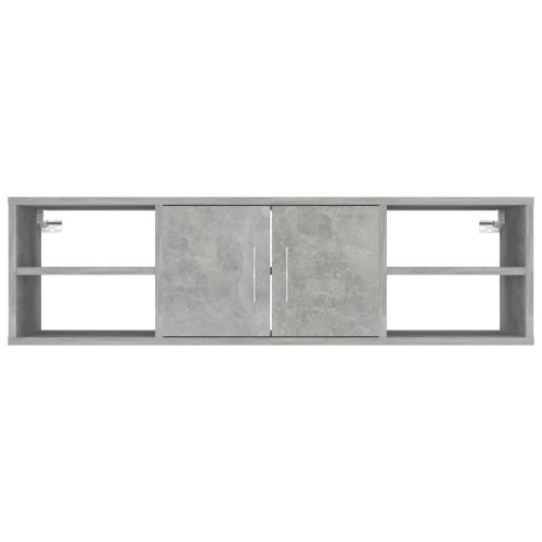 Стенен рафт, бетонно сив, 102x30x29 см, инженерно дърво