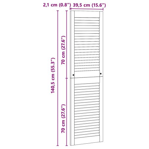 Врата за шкаф с врата 2 pcs Естествен 39,5 x 2,1 x 140,5 см