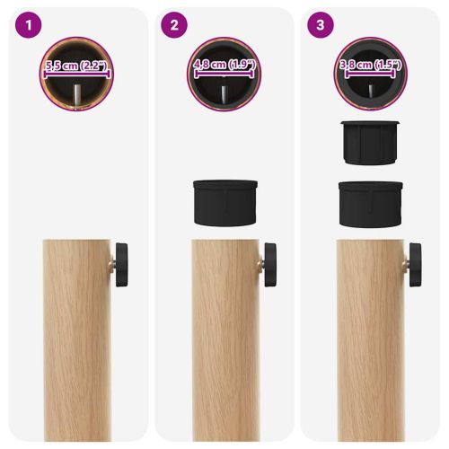 Основа за чадър Светло дърво 45 x 45 x 31,5 см