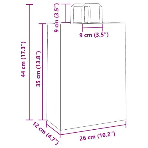 Хартиени торбички 50 бр с дръжки розови 32x22x28 см
