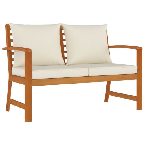 Градински трапезен комплект 4 части с възглавници акация масив