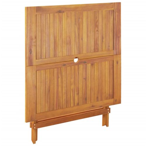 Градински трапезен комплект, 5 части, бежов, плат и дърво масив