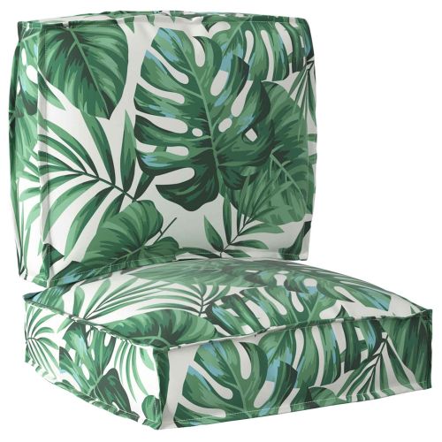 Комплект възглавници за палет 2 pcs Зелен Листен Шаблон