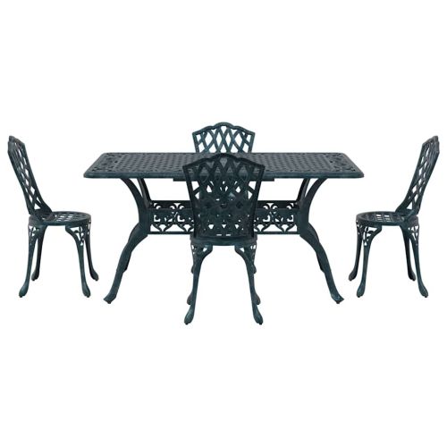 Комплект за хранене в градината 5 pcs Зелен Алуминий