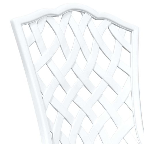 Комплект градинска маса 3 pcs Бяло Лят алуминий