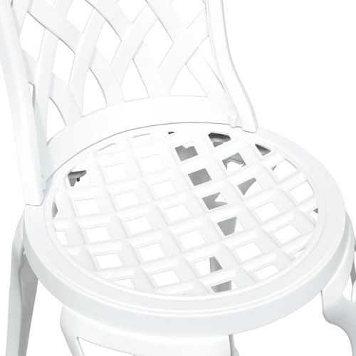 Комплект градинска маса 3 pcs Бяло Лят алуминий