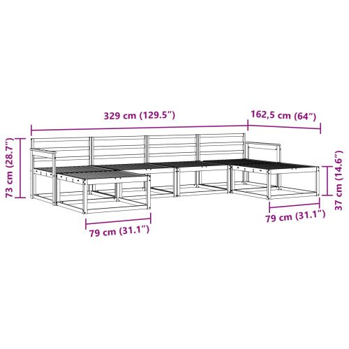 Комплект дивани за открито 6 pcs Естествен