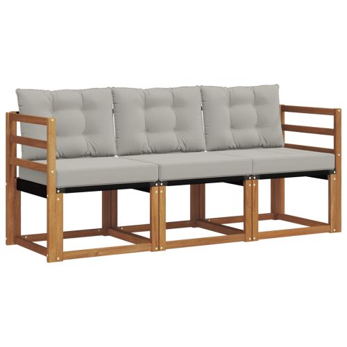 Комплект дивани за открито 3 pcs Естествено и светло сиво