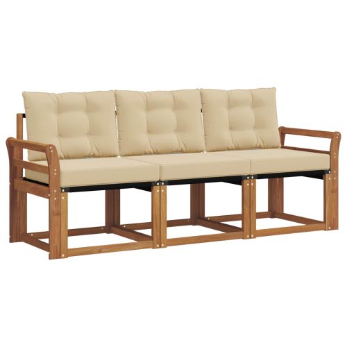 Комплект дивани за открито 3 pcs Натурален и Бежов