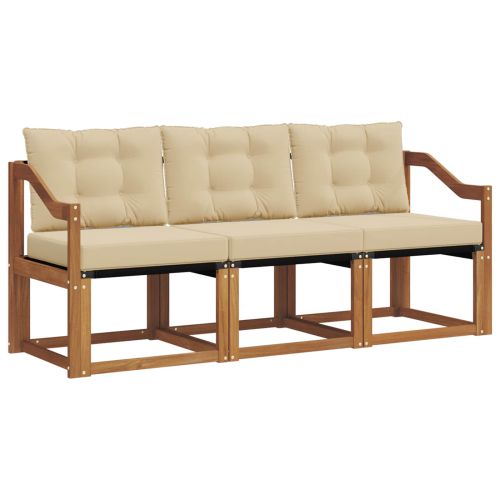 Комплект дивани за открито 3 pcs Натурален и Бежов