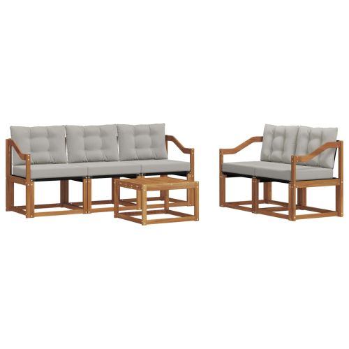 Комплект дивани за открито 6 pcs Естествено и светло сиво