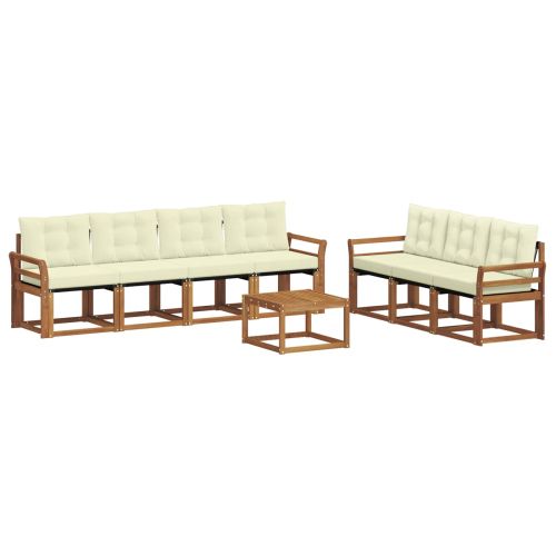 Комплект дивани за открито 8 pcs Натурален и Крема