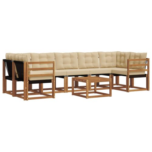 Комплект дивани за открито 8 pcs Натурален и Бежов