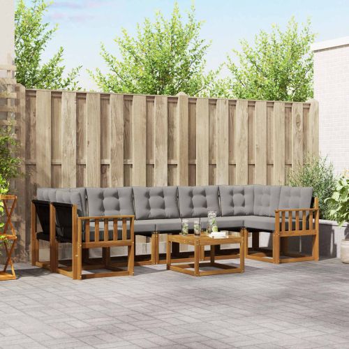 Комплект дивани за открито 8 pcs Естествено и светло сиво